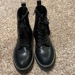 Black combat boots